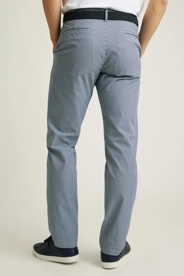 Men Performance Seersucker Golf Pant Bluesy Stripe Bonobos Chinos