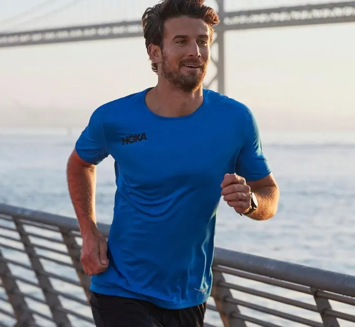 Men Performance Short Sleeve Imperial Blue HOKA ONE ONE Tops