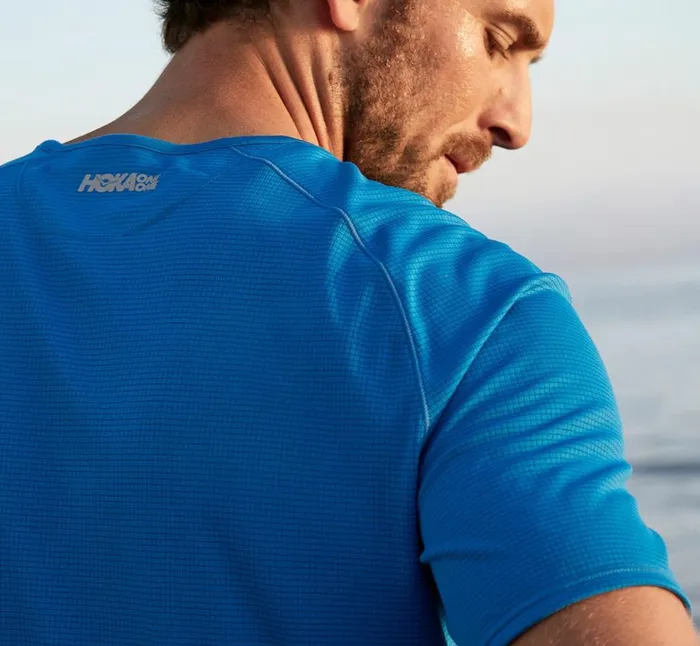 Men Performance Short Sleeve Imperial Blue HOKA ONE ONE Tops