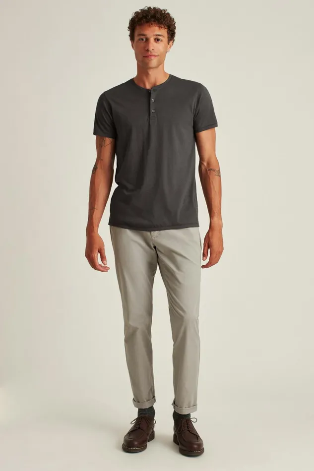 Men Pima Performance Short Sleeve Henley Grey Bonobos Henleys