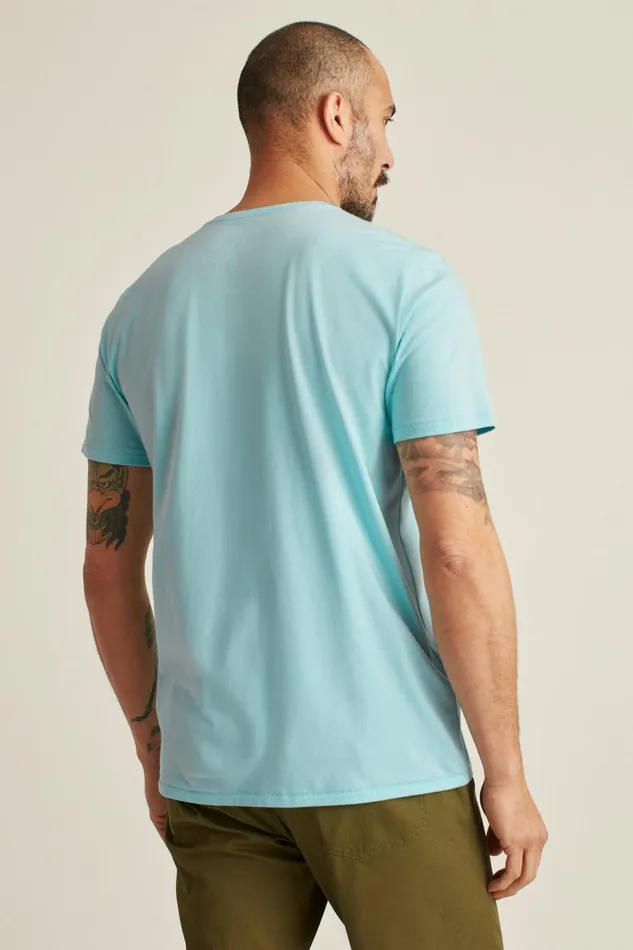 Men Pima Performance Short Sleeve Henley Sky Blue Bonobos Henleys