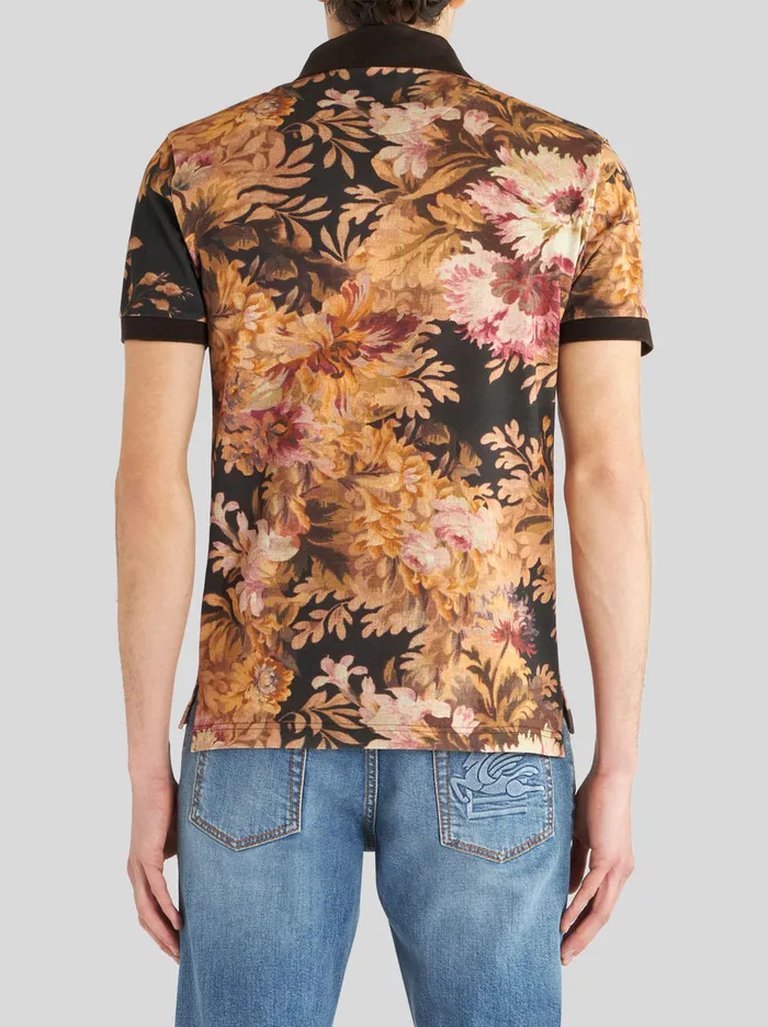 Men Polo Shirt With Floral Print Etro Polo Shirts