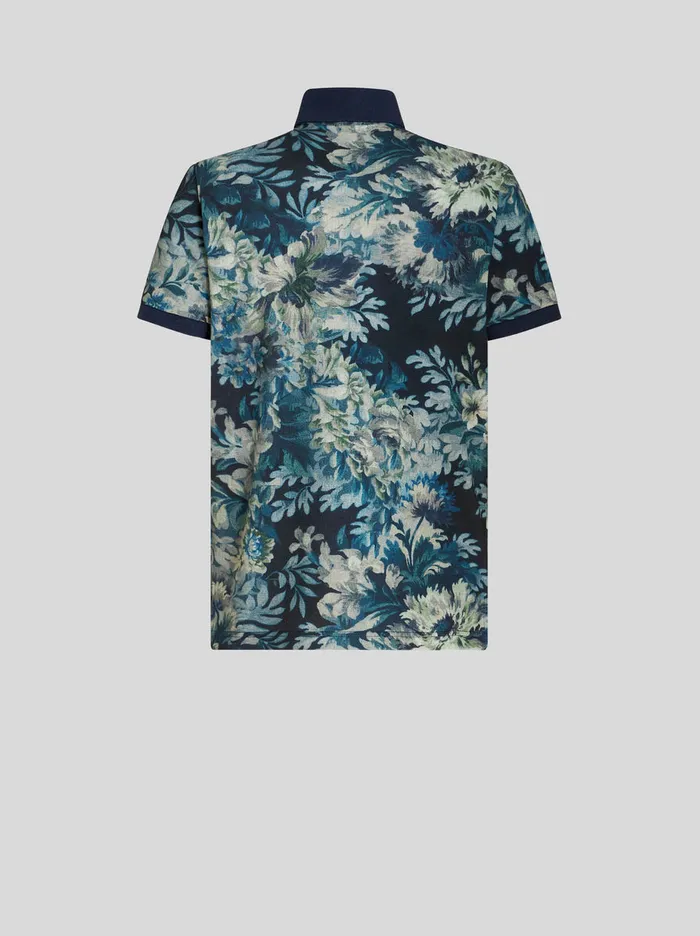Men Polo Shirt With Floral Print Etro Polo Shirts