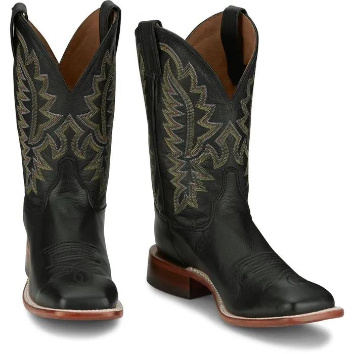 MEN Poston 11034 Western Jet Black Justin Boots Western