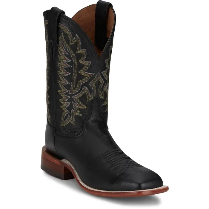 MEN Poston 11034 Western Jet Black Justin Boots Western