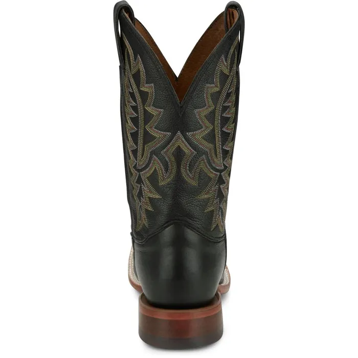 MEN Poston 11034 Western Jet Black Justin Boots Western