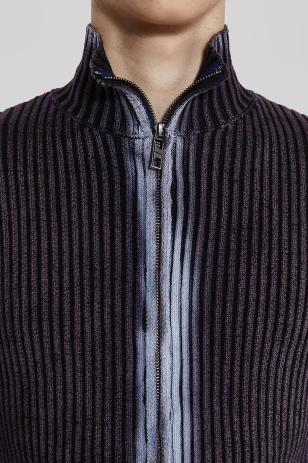 Men Purple Acid Lucid Knit Track Top Jaded London Knitwear