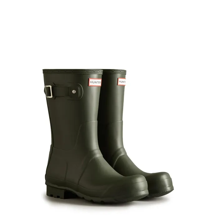 Men Rain Boots Hunter Boots Original Short Rain Boots Dark Olive