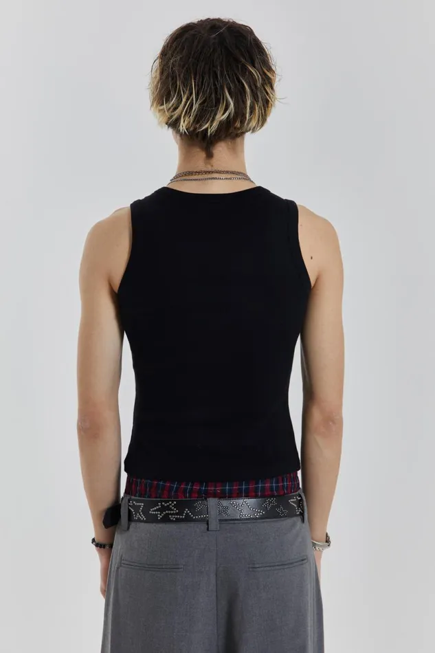 Men Rhinestone Crush Sleeveless Black Vest Jaded London TShirts and Vests