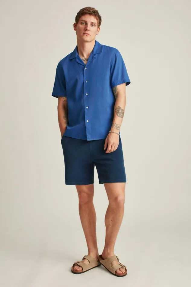 Men Riviera Cabana Shirt Dark Blue Bonobos Casual Shirts