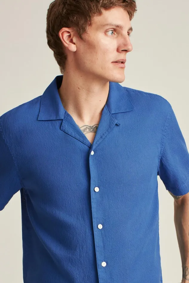 Men Riviera Cabana Shirt Dark Blue Bonobos Casual Shirts