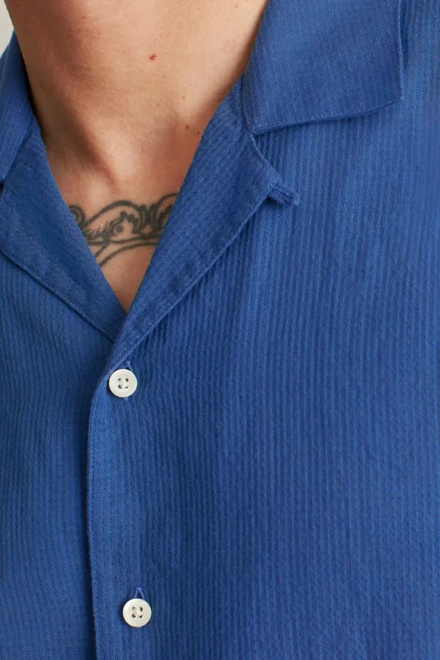 Men Riviera Cabana Shirt Dark Blue Bonobos Casual Shirts