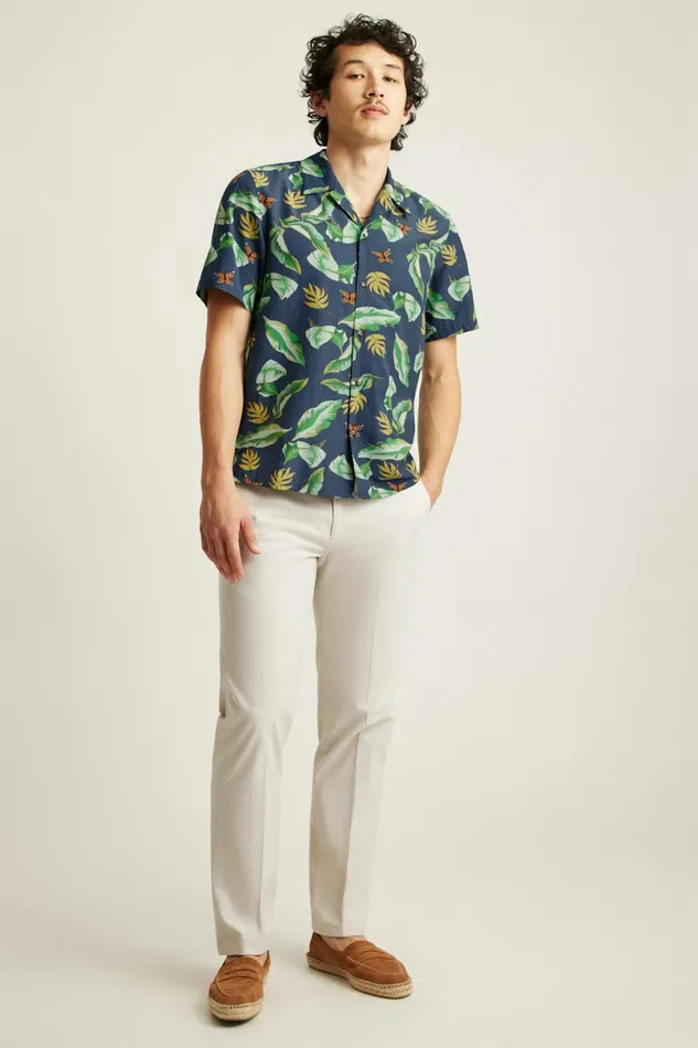 Men Riviera Cabana Shirt Navy Butterfly Garden Bonobos Casual Shirts