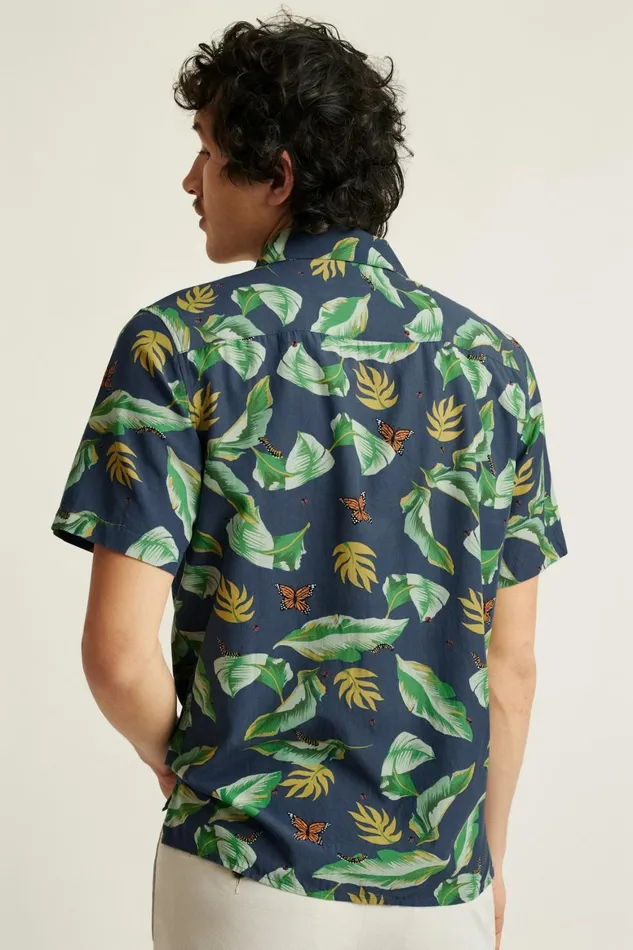 Men Riviera Cabana Shirt Navy Butterfly Garden Bonobos Casual Shirts