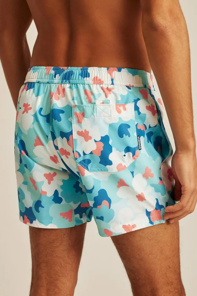 Men Riviera Recycled Swim Trunks Blue Italia Floral Bonobos Swim Trunks