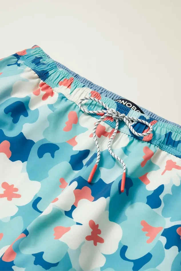 Men Riviera Recycled Swim Trunks Blue Italia Floral Bonobos Swim Trunks