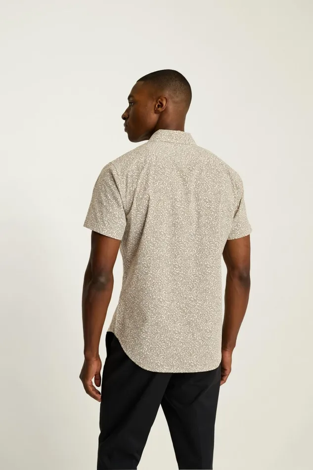 Men Riviera Short Sleeve Shirt Olive Cream Vines Bonobos Casual Shirts