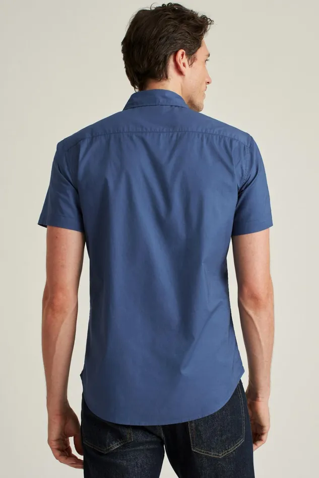 Men Riviera Short Sleeve Shirt Solid Navy Bonobos Casual Shirts