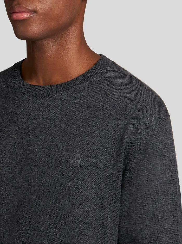 Men Round Neck Wool Jumper Etro Knitwear