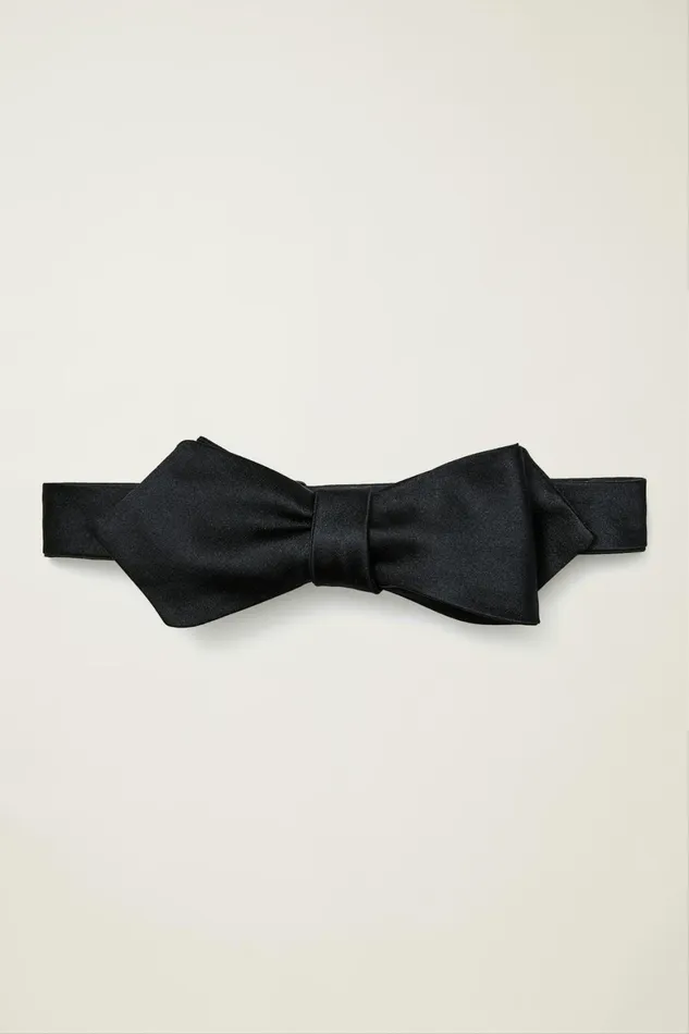 Men Satin Empire Tuxedo Bowtie Black Silk Bonobos Ties and Pocket Squares