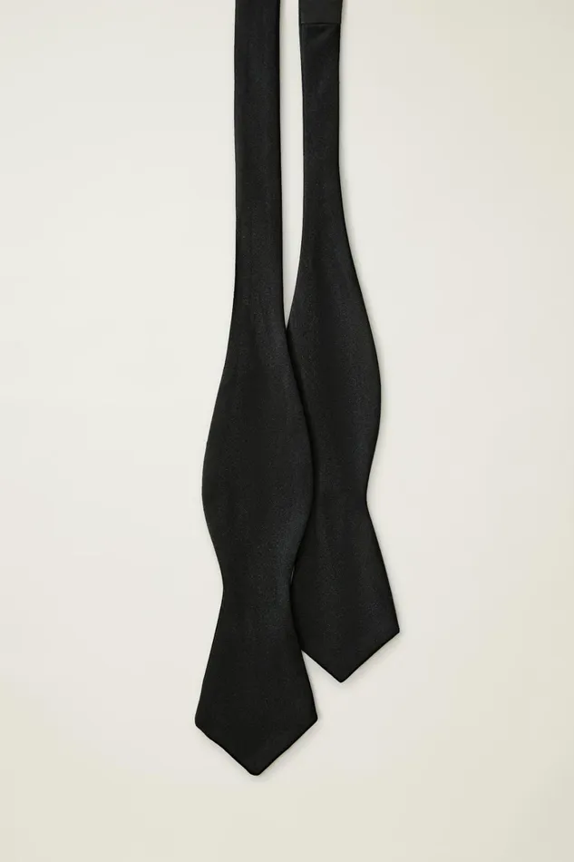 Men Satin Empire Tuxedo Bowtie Black Silk Bonobos Ties and Pocket Squares