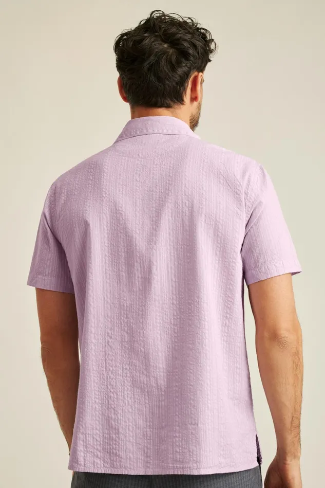 Men Seersucker Cabana Shirt Pastel Lilac Bonobos Short Sleeve Shirts