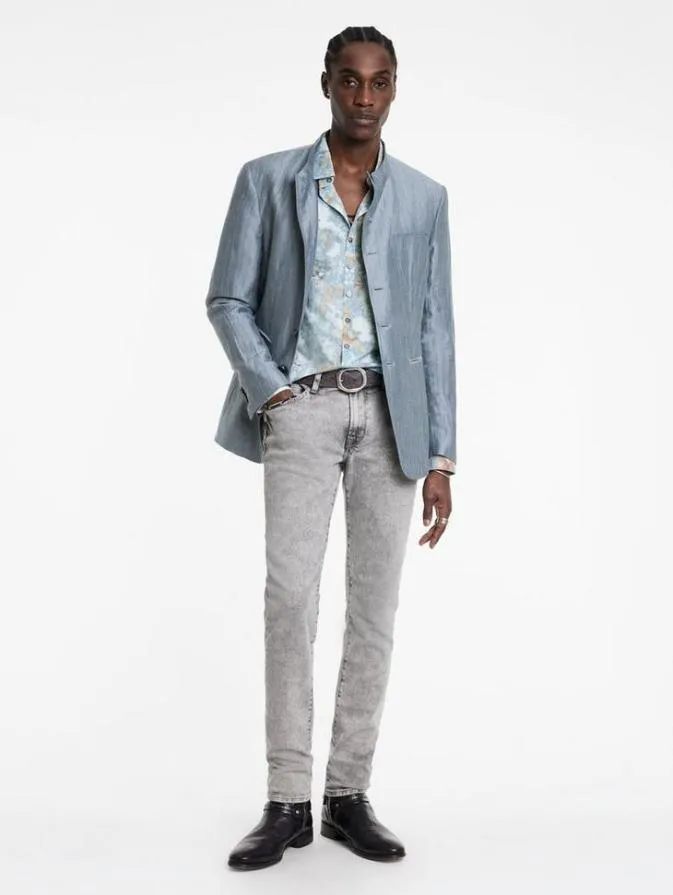 Men Shirts John Varvatos BUCKS SHIRT Blue Mist