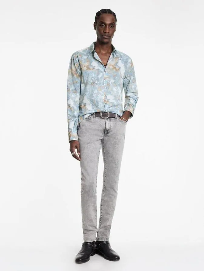 Men Shirts John Varvatos BUCKS SHIRT Blue Mist