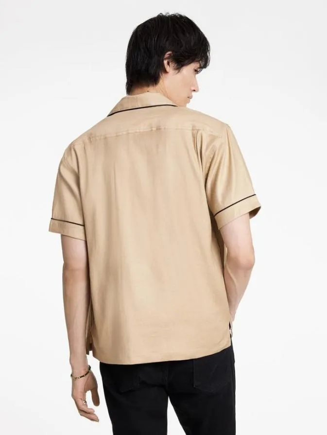 Men Shirts John Varvatos CAMPOS SHIRT Light Khaki