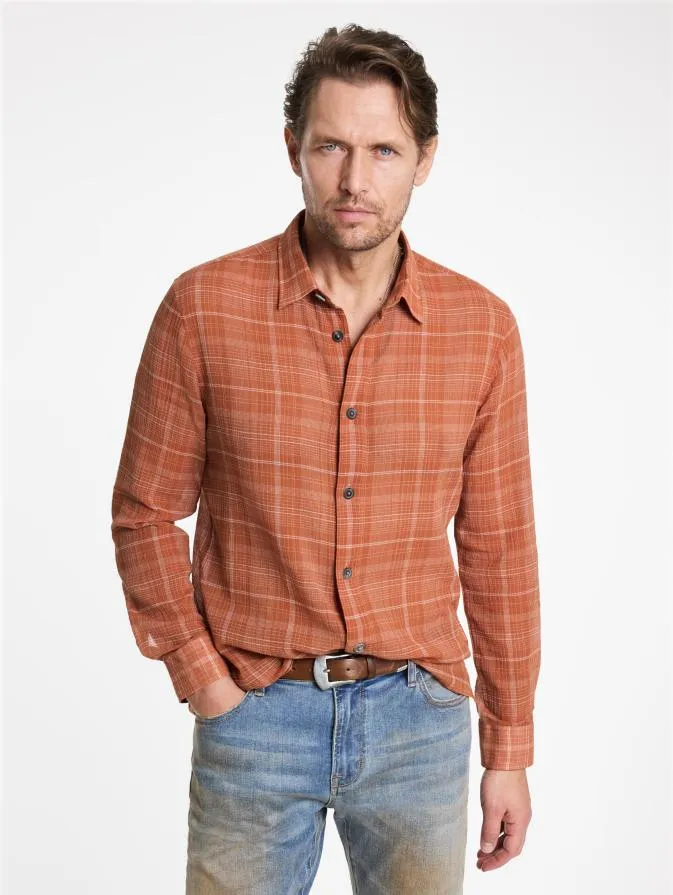 Men Shirts John Varvatos VINTON OVER SHIRT Burnt Clay