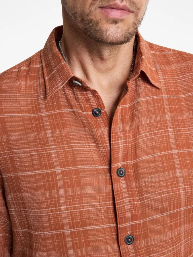 Men Shirts John Varvatos VINTON OVER SHIRT Burnt Clay