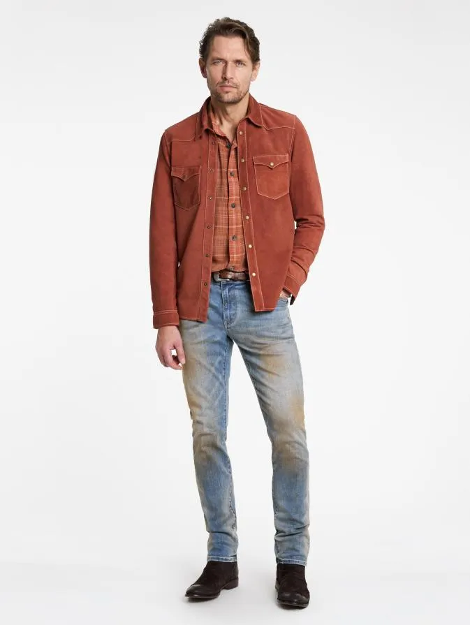 Men Shirts John Varvatos VINTON OVER SHIRT Burnt Clay