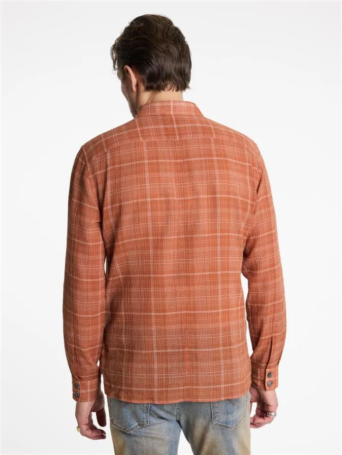 Men Shirts John Varvatos VINTON OVER SHIRT Burnt Clay