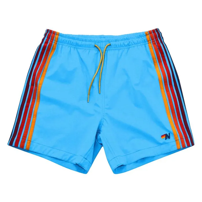 Men Shorts Aviator Nation 5 Stripe Flex Shorts 8211 Neon Blue