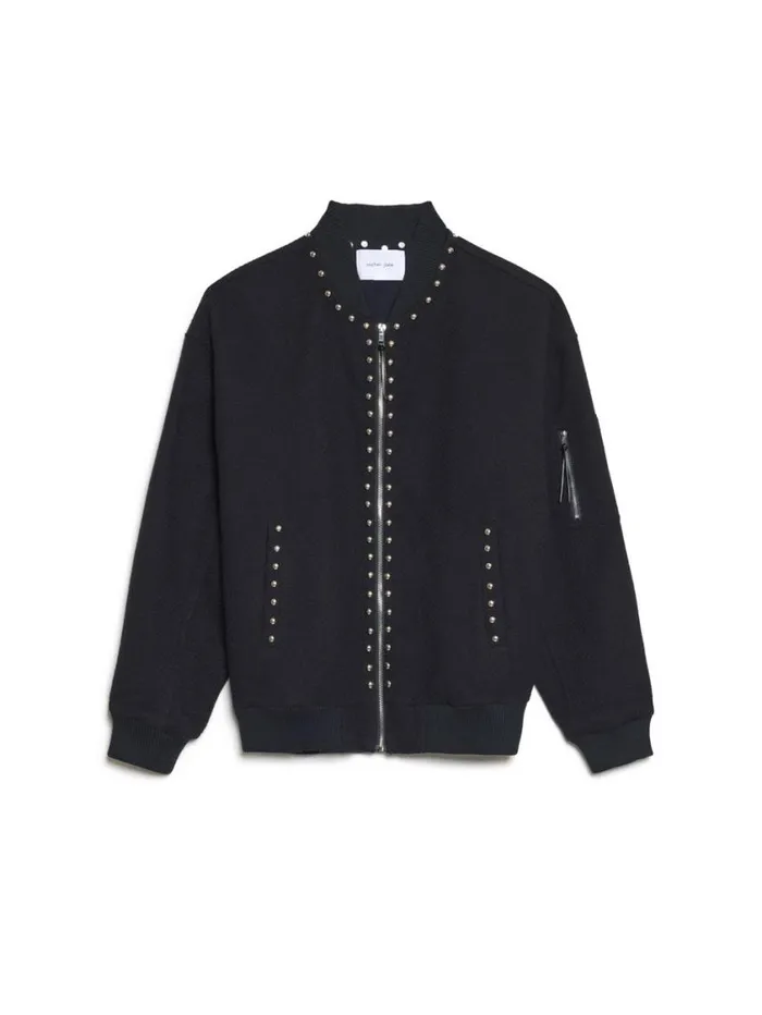 Men Sister Jane Jackets Milo Studded Bomber Jacket Navy Blue