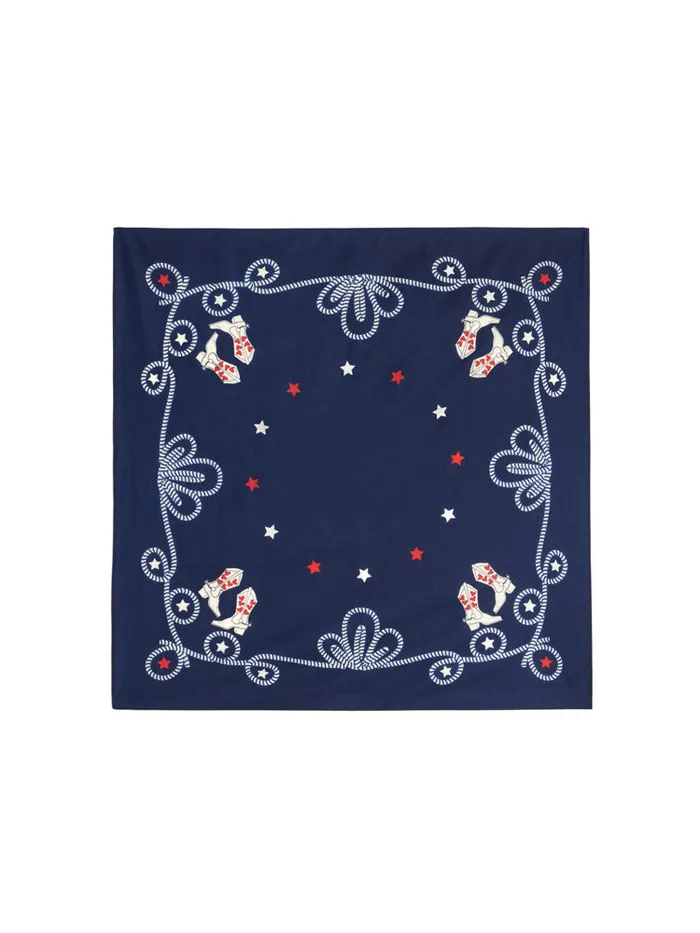 Men Sister Jane Saloon Printed Scarf Navy Blue