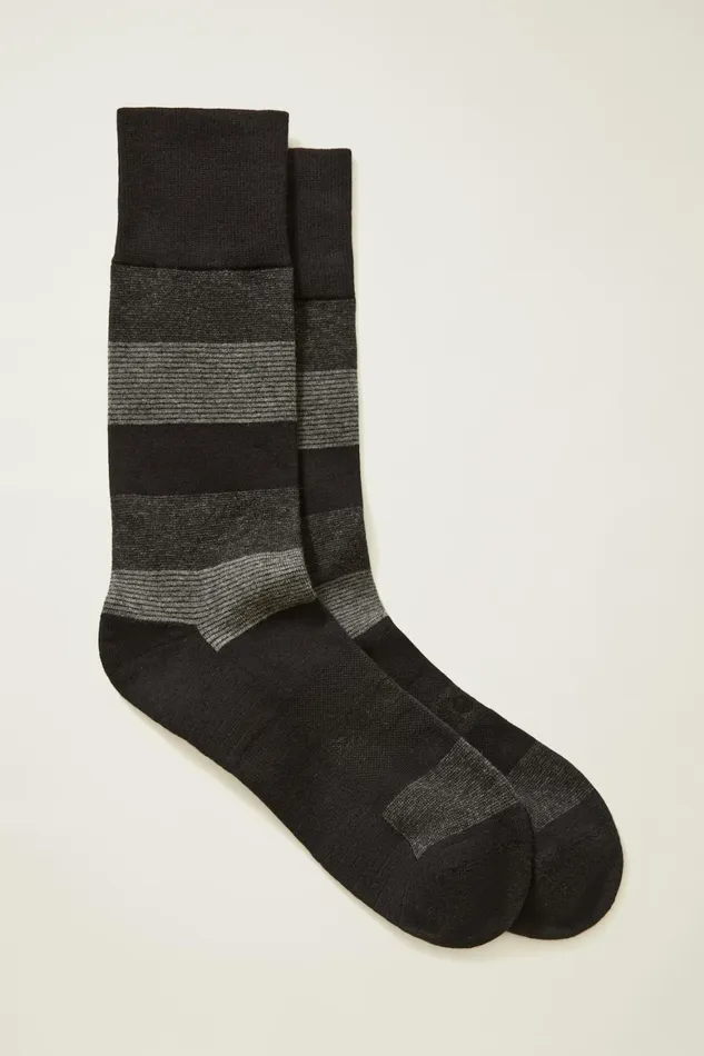 Men Soft Everyday Socks Black Stripe Bonobos Socks and Underwear