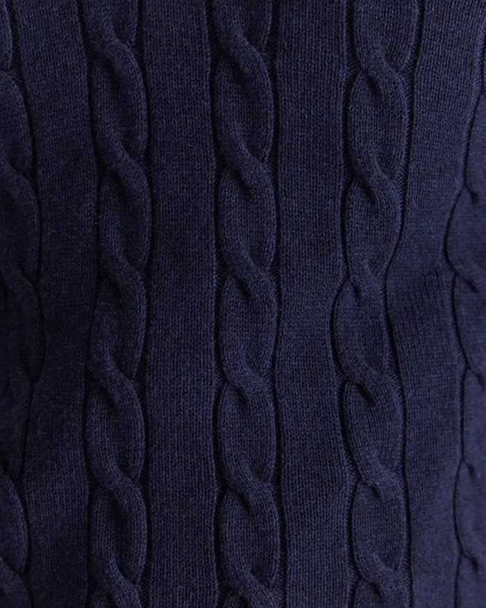 Men Sportscraft Jackets and Blazers Munro Cable Wool Quarter Zip Navy