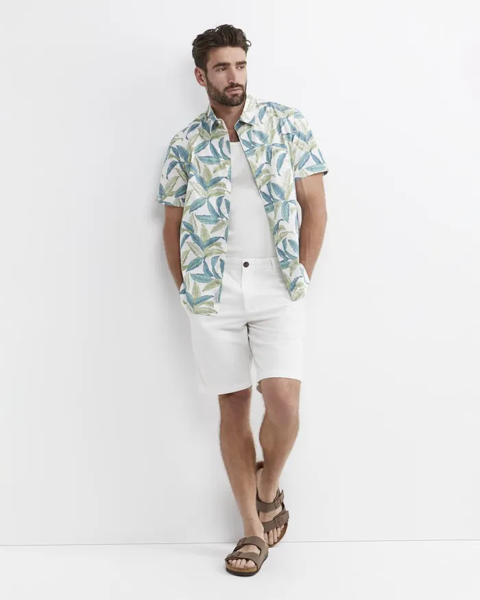 Men Sportscraft Shirts Howard Short Sleeve Cotton Shirt Whitemulti