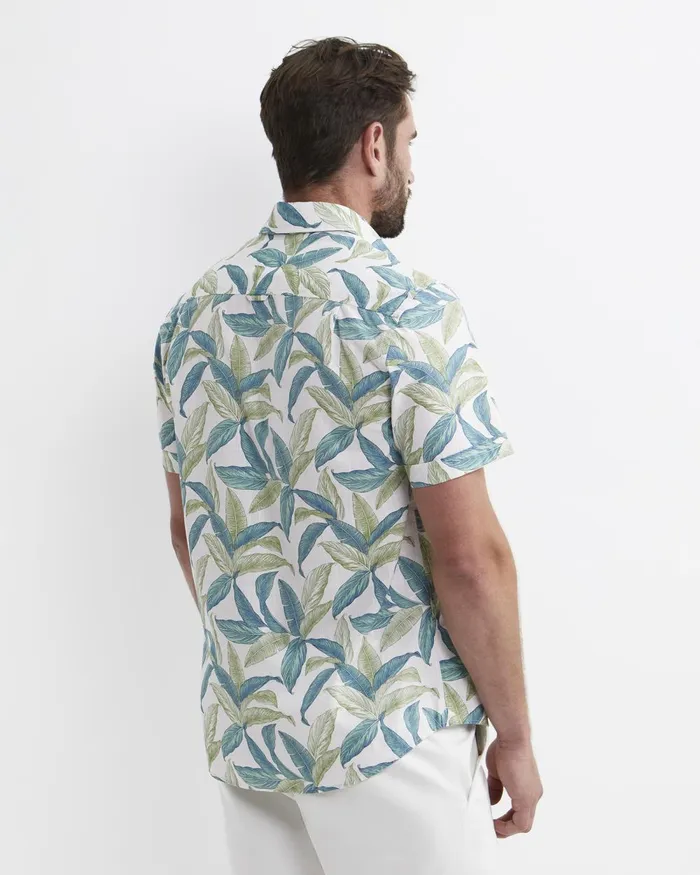 Men Sportscraft Shirts Howard Short Sleeve Cotton Shirt Whitemulti