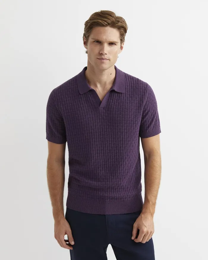 Men Sportscraft TShirts and Polos Bryant Knitted Polo Dark Purple