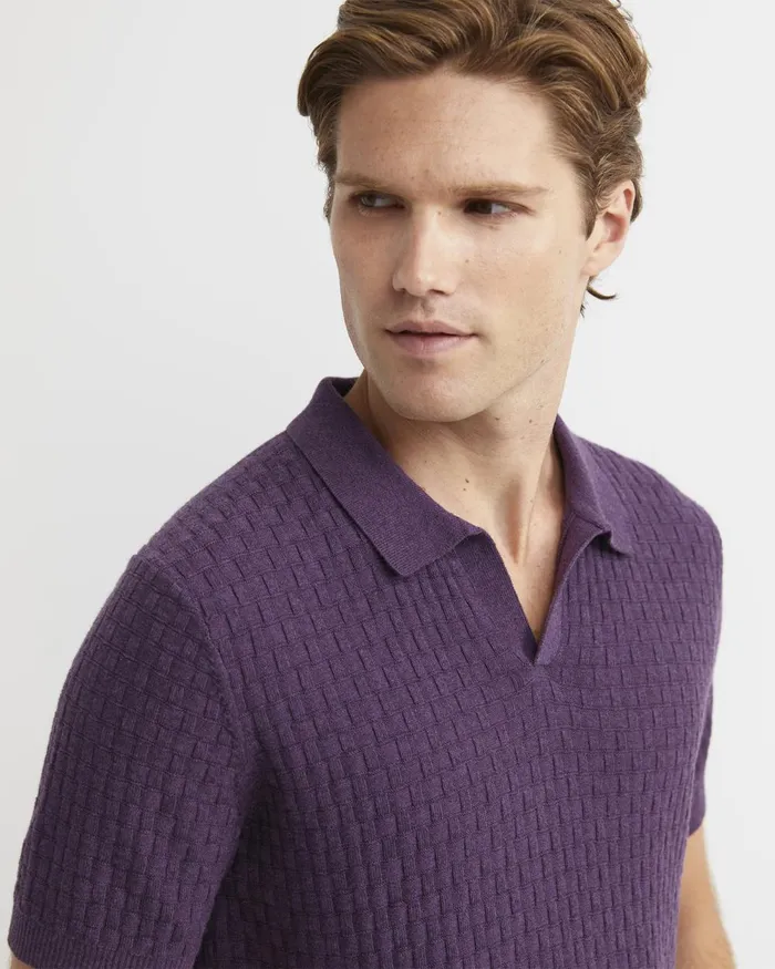Men Sportscraft TShirts and Polos Bryant Knitted Polo Dark Purple