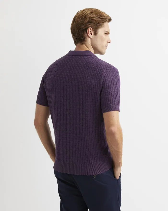 Men Sportscraft TShirts and Polos Bryant Knitted Polo Dark Purple