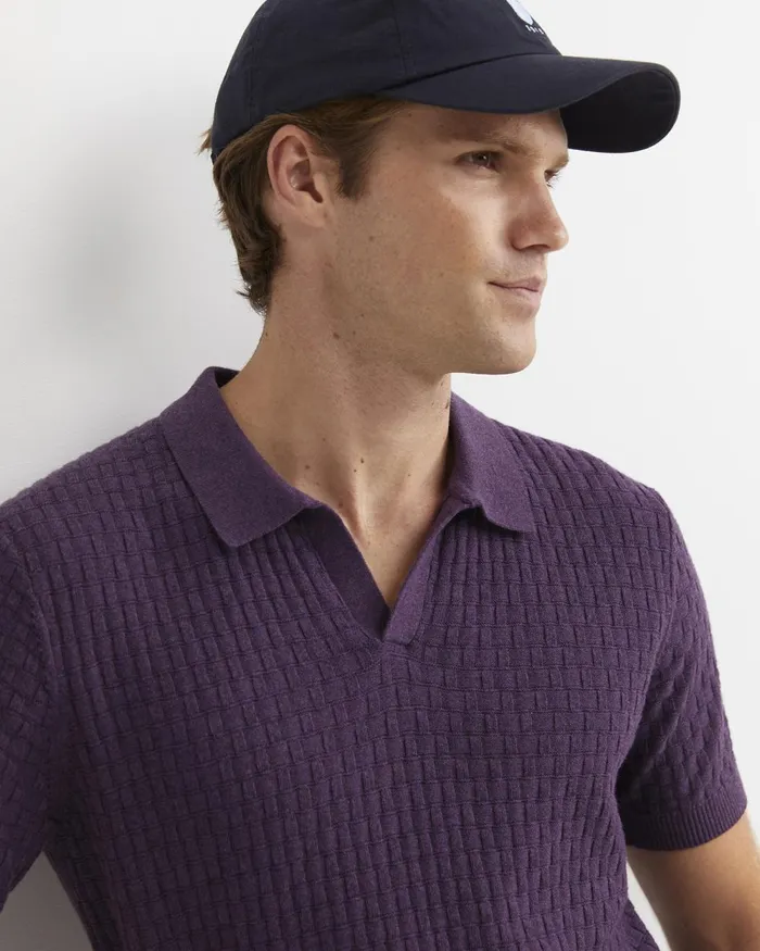 Men Sportscraft TShirts and Polos Bryant Knitted Polo Dark Purple
