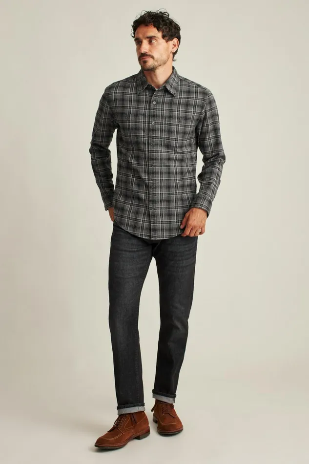 Men Stretch Flannel Shirt Cody Plaid Bonobos Casual Shirts