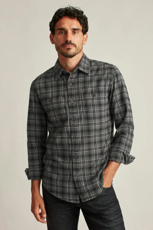 Men Stretch Flannel Shirt Cody Plaid Bonobos Casual Shirts