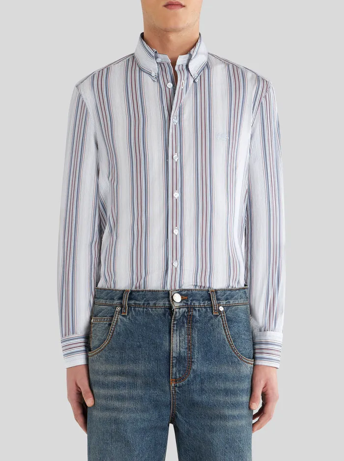 Men Striped Cotton Shirt Etro Shirts