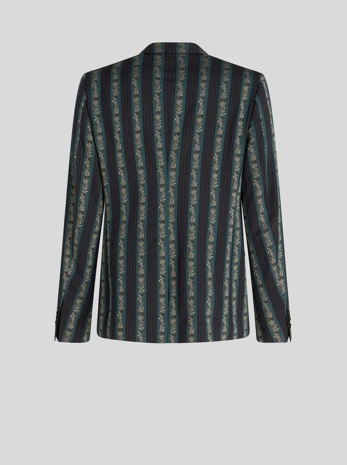 Men Striped DoubleBreasted Jacquard Jacket Etro Jackets