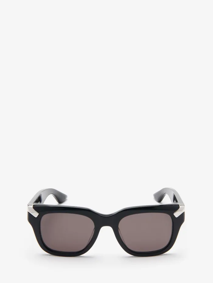 Men Sunglasses Alexander McQueen Punk Rivet Square Sunglasses Blacksmoke