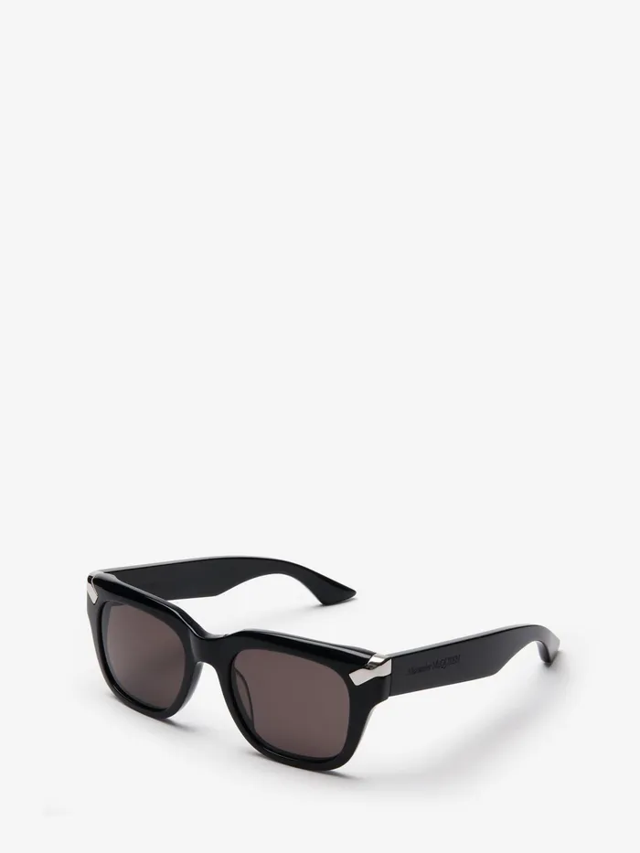 Men Sunglasses Alexander McQueen Punk Rivet Square Sunglasses Blacksmoke